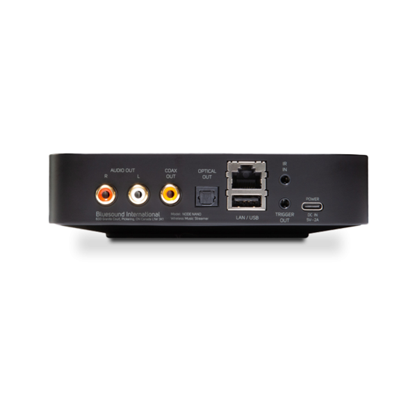 bluesound nano rear view inputs outputs ethernet power