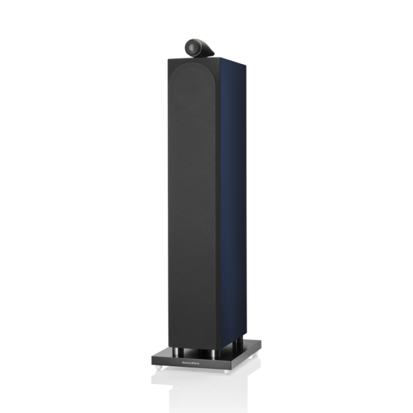 702-S3-Signature blue B&W grill angle view loudspeaker hifi