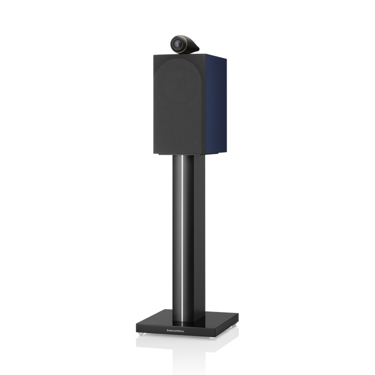 705-S3-Signature-blue B&W loudspeaker hifi standmount-grill angle view