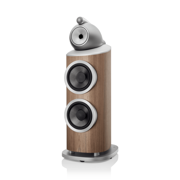 801-D4-BW-Black-floorstanding-speaker-hifi-satin-walnut-angle-view