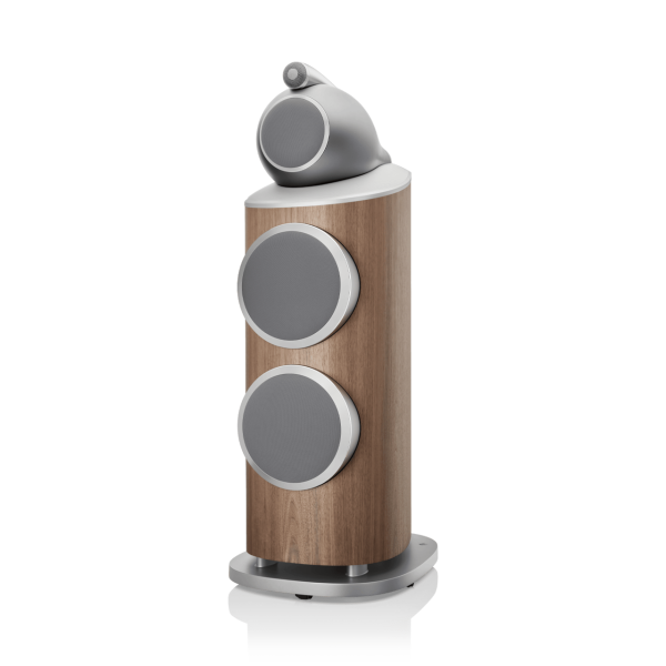 801-D4-BW-Black-floorstanding-speaker-hifi-satin-walnut-with-grill