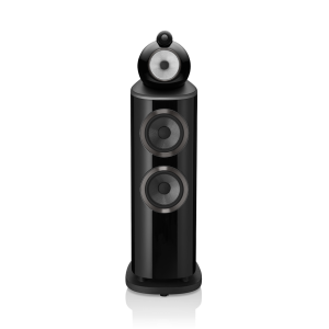 803-D4-BW-floorstanding-speaker-hifi-gloss-black-front-view