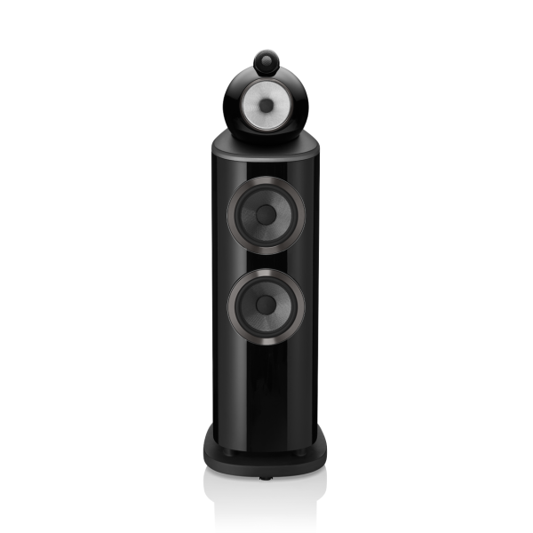 803-D4-BW-floorstanding-speaker-hifi-gloss-black-front-view