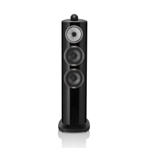 804-D4-BW-floorstanding-speaker-hifi-gloss-black-front-view