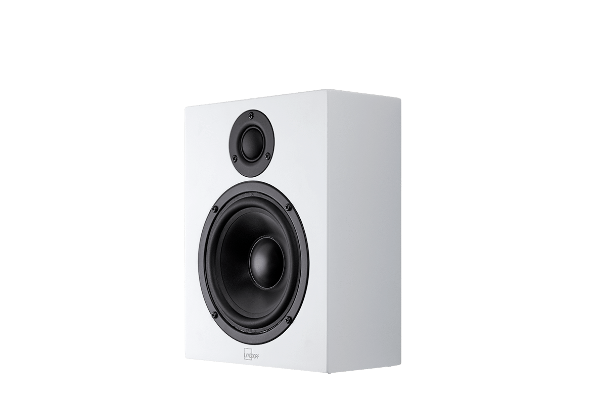 Lyngdorf MH-2 Loudspeaker, matte white, Gabriel® fabric cover, grey