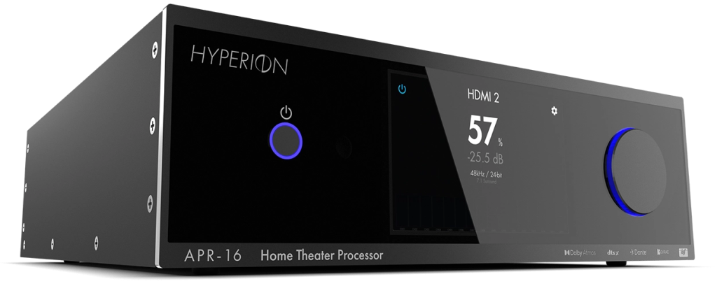 AudioControl Hyperion APR-16 immersive cinema processor, front view
